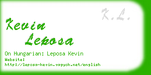 kevin leposa business card